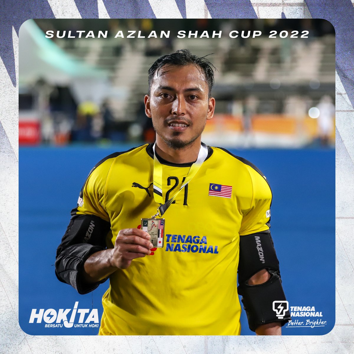 Penjaga gol #SpeedyTigers, Hafizuddin Othman dinobatkan sebagai Man of The Match untuk perlawanan #PAKvMAS. Banyak dia save percubaan lawan sebentar tadi. Good game, Hafizuddin! #SASC2022 #SayaSokongHokiMY #BersatuUntukHoki