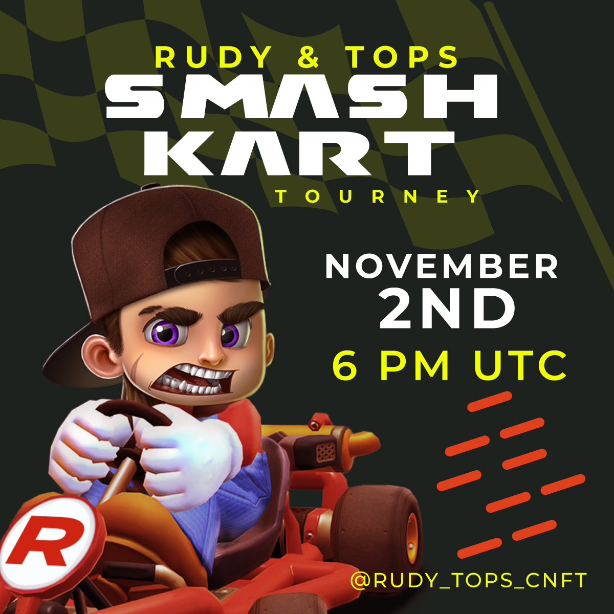 Rudy_Tops_CNFT's tweet photo. 🚨 TODAY IS THE SMASH KART TOURNEY!🚨
At 6 pm UTC 

‼ THIS IS YOUR LAST CHANCE TO REGISTER ‼️

➡️ JOIN DISCORD AND GET THE RACING ROLE TO PLAY

🏆 PRIZES:
🥇 50 ADA + Rudy NFT + WL + 5K $Salty
🥈 3K $Salty + WL
🥉 1K $Salty + WL

#CNFT #CNFTCommunity #CNFTGiveaway @NFT_Justin https://t.co/gBP4JwtLHO
