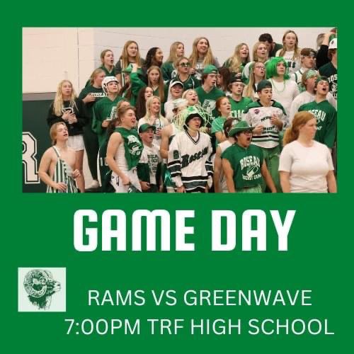 mrshayden682's tweet photo. Get up, RAMS-- its GAME DAY! See you in your green and white at TRF High School. 

First serve is 7:00pm. https://t.co/XwRO3rDqyr