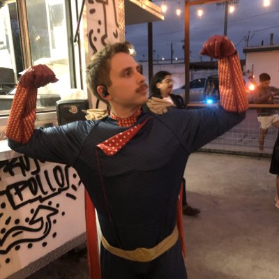 BHallBooks's tweet photo. Halloween costume of the most wholesome hero in the Seven (never finished the first episode, but he seemed nice, right?) #theboys #Halloween https://t.co/Vko9Ta5DqQ