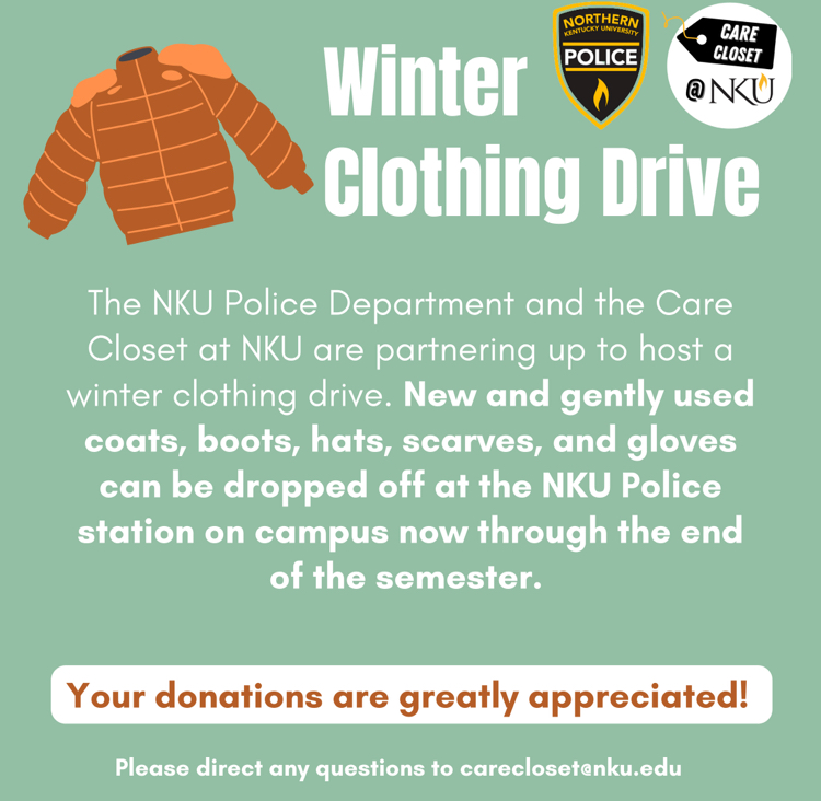 Winter Clothing Drive:  Time to give to those in need.