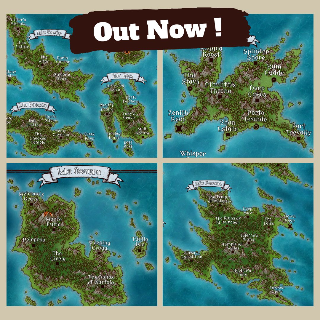 DHeyArt1's tweet photo. Azure Islands Region Map is now available to purchase on Etsy!!!
Buy it here: https://t.co/Z0KekRWCIC
Set sail on your next adventure to this exciting and deadly archipelago.
#dnd #pathfinder2e #dndmaps #cartography #ttrpg #mapmaking #regionmaps #dungeonmaster #worldbuilding https://t.co/dhO27NM63J