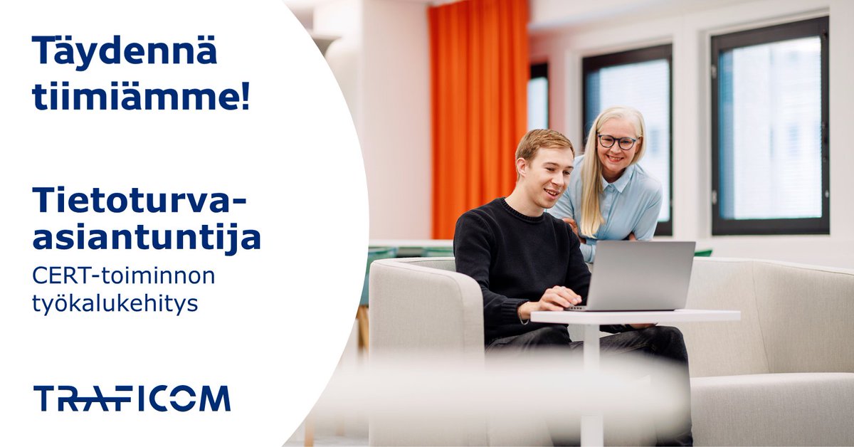 Onko tietoturvapoikkeamien tekninen selvittely tuttua ja kehität mielelläsi työkaluja selvittelyn helpottamiseksi? Haemme Tilannekeskukseen (CERT-toimintoon) tietoturva-asiantuntijaa poikkeamienhallinnan työkalukehitykseen.

👉 valtiolle.fi/fi-FI/ilmoitus…

#rekry #kyberturvallisuus