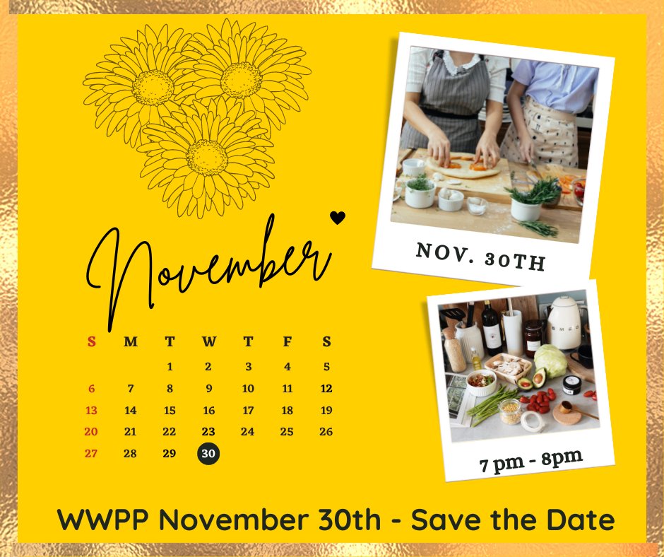 WP Youth Programs (@wpyouthprograms) on Twitter photo Wellness Wednesday Parent Program is back for its 3rd year! Join us this November 30th at 7pm via Zoom, our topic is: Healthy & Fast Family Cooking.
Register today: tinyurl.com/mrpj5ea2
For more info, email marzanol@wpunj.edu Wellness Wednesday Parent Program is back for its 3rd year! Join us this November 30th at 7pm via Zoom, our topic is: Healthy & Fast Family Cooking.
Register today: tinyurl.com/mrpj5ea2
For more info, email marzanol@wpunj.edu