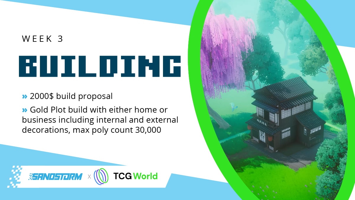 sandstormmeetup's tweet photo. 🚨 TCG World Build Proposal #3 🚨 @OfficialTCGCoin

Create a highly detailed building 👷‍♂️

Whether it's a home or business is up to you to decide! Be sure to include internal and external decorations with your building 🏢

Verified builders can now bid
https://t.co/A6oD53mnfk https://t.co/StuWm1IKbq