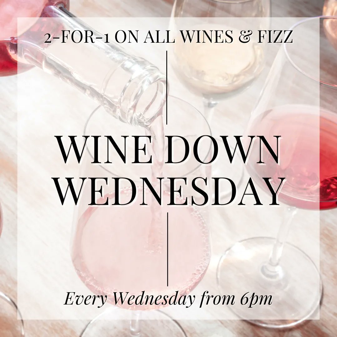 Project53Knfd's tweet image. Wine down Wednesday!🥂 2-for-1 on all wines and fizz (including bottles!) from 6pm all night!🍷