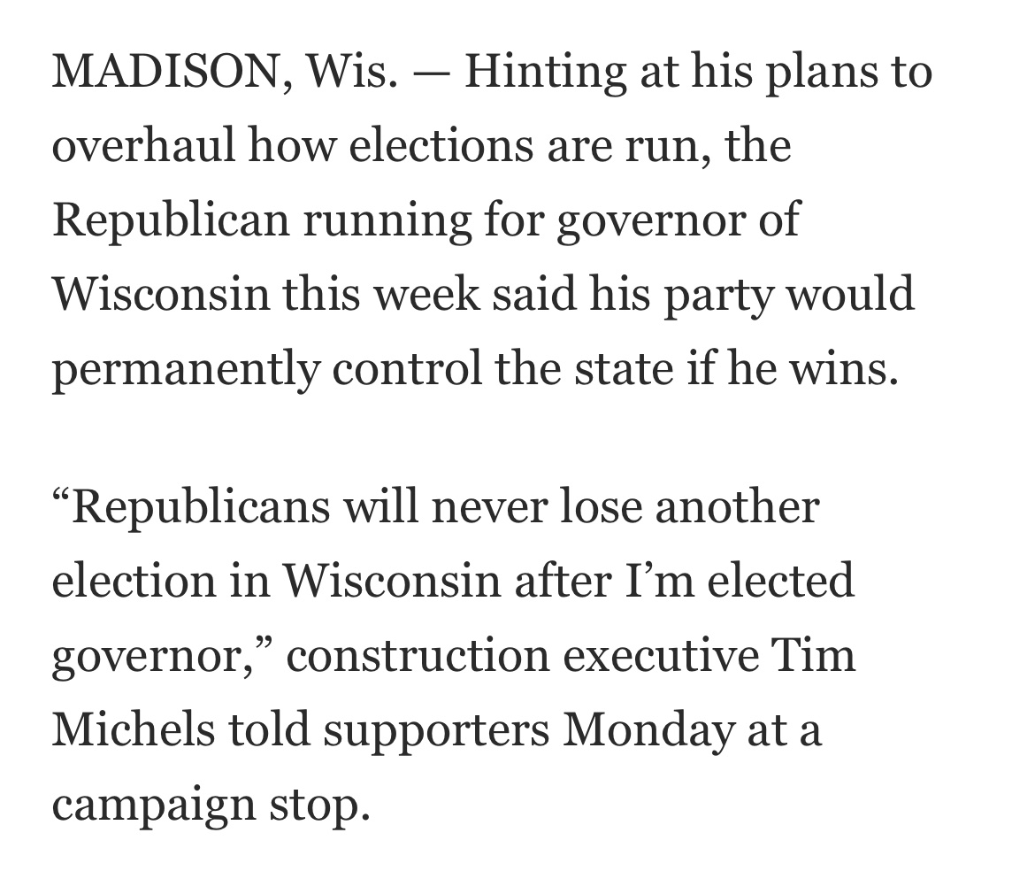 They're looking to impose one-party rule with zero accountability to voters, and they're not being subtle about it. 

washingtonpost.com/politics/2022/…
