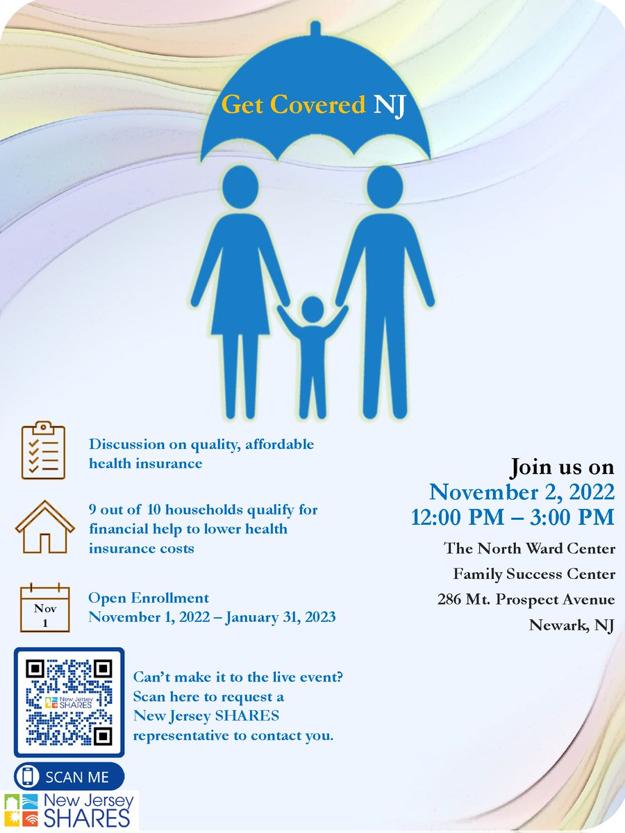 NewJerseySHARES's tweet image. Today is the day!

Visit NJ SHARES this Wednesday, November 2 from 12 p.m. to 3 p.m. for our discussion on GetCoveredNJ and how you may qualify for affordable health insurance during the open enrollment period.

#GetCoveredNJ
#NJSHARES
#DeliveringHelp
