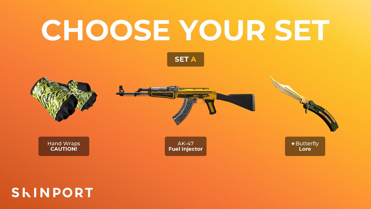 Skinport's tweet photo. Which set do you prefer?
A or B? https://t.co/zBnBWmU2Cc
