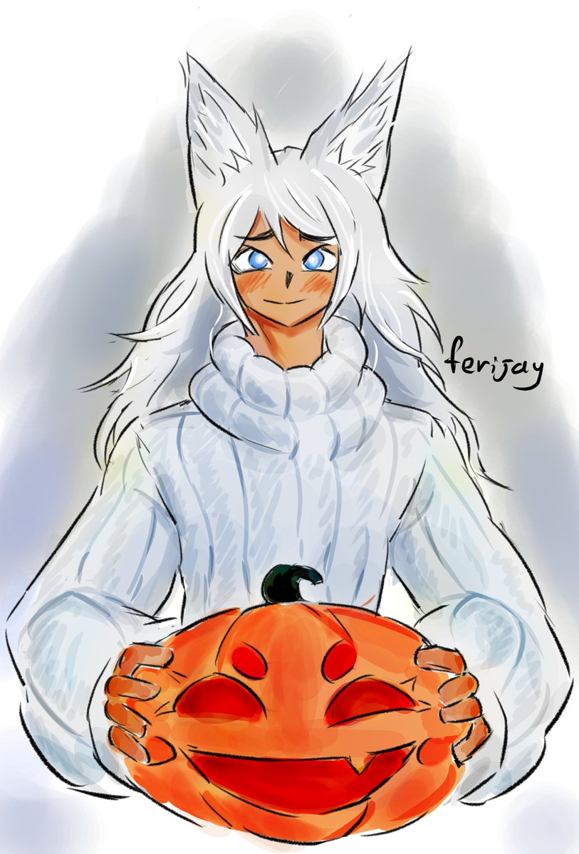 haroween cat boi :> oc thats been on my mind for a while #cat #pumpkin