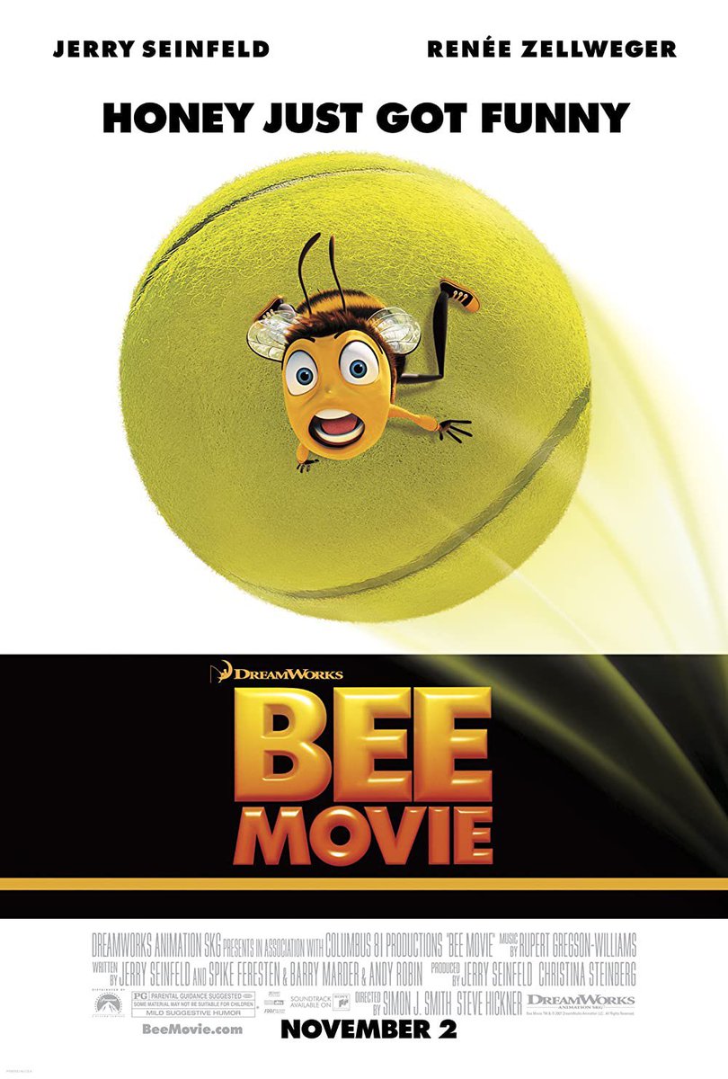 UJStrikesBack's tweet photo. Happy 15th Anniversary to Bee Movie! 🥳🎉
#BeeMovie #RenéeZellweger #MatthewBroderick #RipTorn #KathyBates #BarryLevinson #RayLiotta #JohnGoodman #SimonJSmith #SteveHickner @DreamWorks https://t.co/DLyEjXvL9j