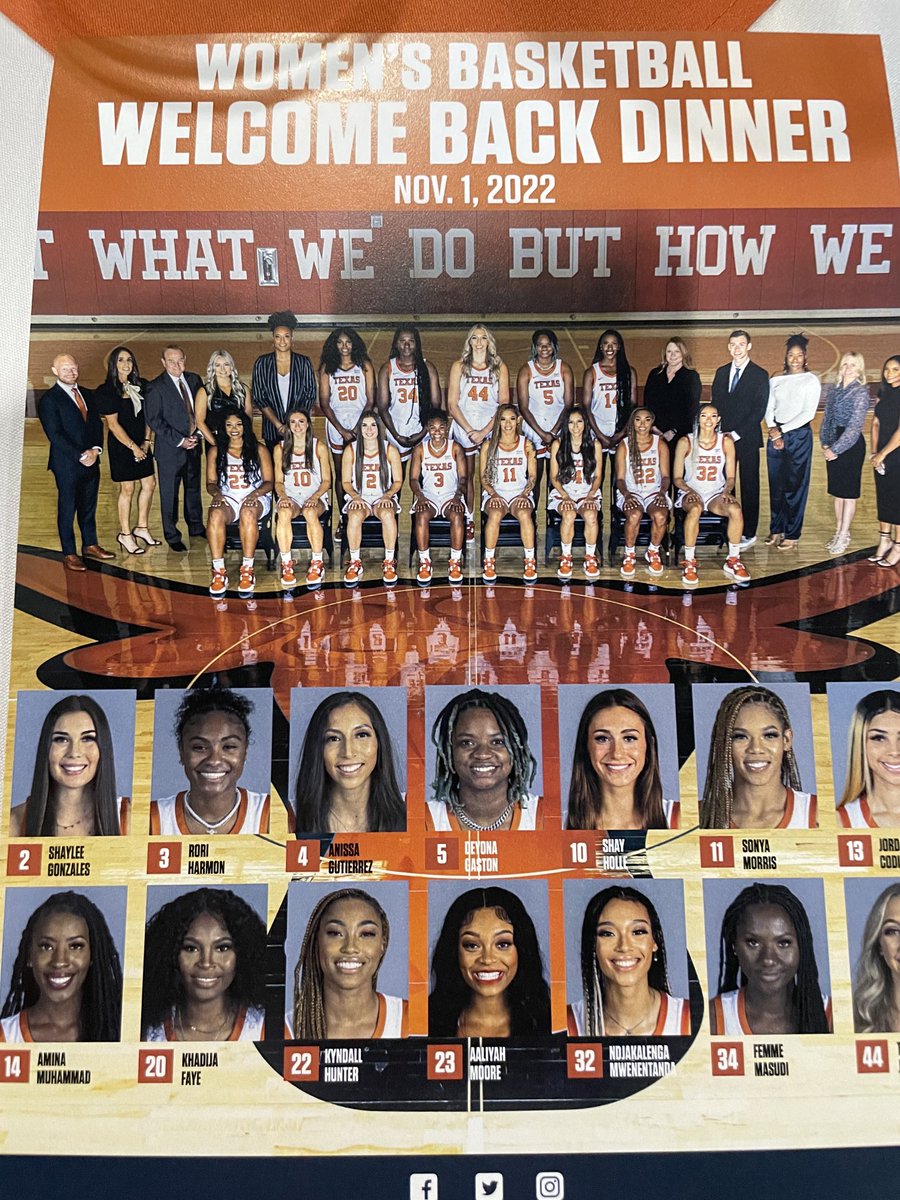 TonyinATX's tweet photo. Loads of fun at the ⁦@TexasWBB⁩ Welome Back Dinner last night! ⁦@CoachVic_UT⁩ ⁦@Wisdom_14⁩ coaches &amp; staff have assembled awesome preseason #3. SO to ⁦@ndjakalenga⁩ sharing energy and spirit at our table. Big future for this young woman! #Hookem 🤘🏼⛹🏽‍♀️🏀 https://t.co/vFGApZJzUK