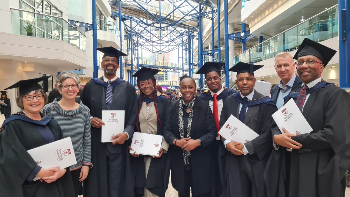 queensfdn's tweet photo. Congratulations to our most recent @Newman_Uni #MA #graduates, including a number from our first Centre for #BlackTheology cohort! 
Pictured: Hazel, Alton, Diana, Michael, Conrad and David, and @queensfdn tutors Rachel Starr, Dulcie Dixon McKenzie and Dave Allen. https://t.co/NX8JAm8SWP