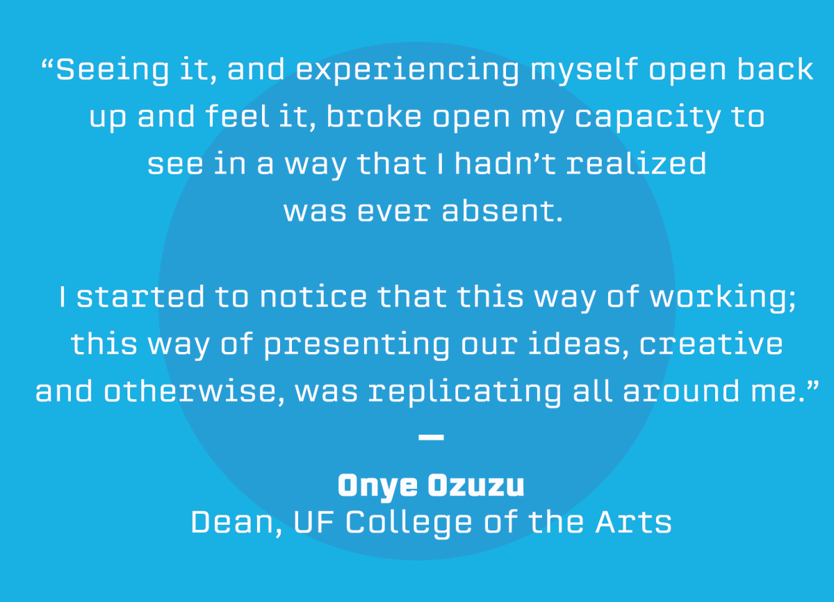 In an editorial penned this fall, UF COTA's <a href="/DeanOnyeOzuzu/">Onye Ozuzu</a> reflects on how artists and educators navigated the COVID-19 pandemic at <a href="/UF/">FLORIDA</a> and beyond, and shares her curiosities about lessons learned (and learning) while emerging from lockdown.

Read here: bit.ly/DeanEditorialO…
