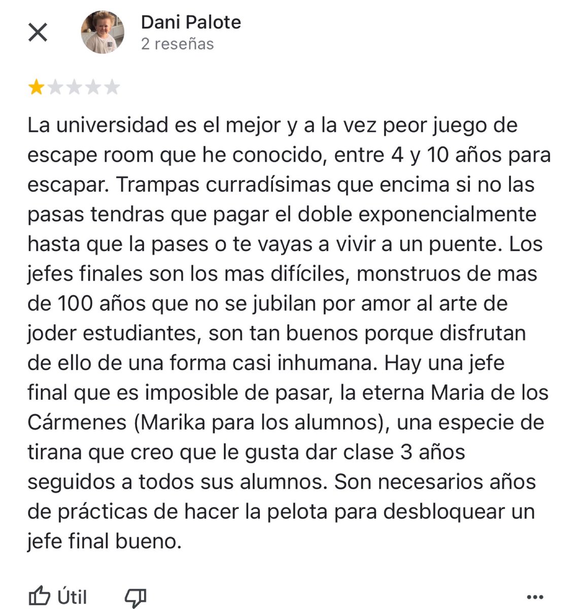 ceciarmy's tweet photo. La reseña de una Universidad de Madrid https://t.co/d0bsd43aoX