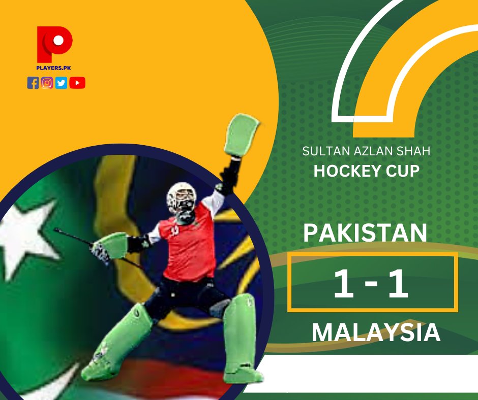 Pakistan Played 1-1 Draw with Host Malaysia in the 2nd. Game at Sultan Azlan Shah Hockey Cup Malaysia