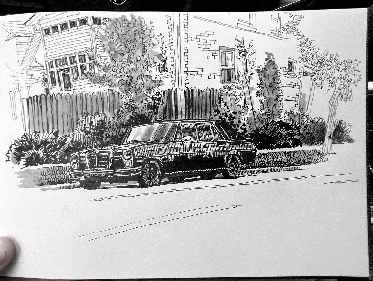 Some sketches done from my parked car in Denver this year. 