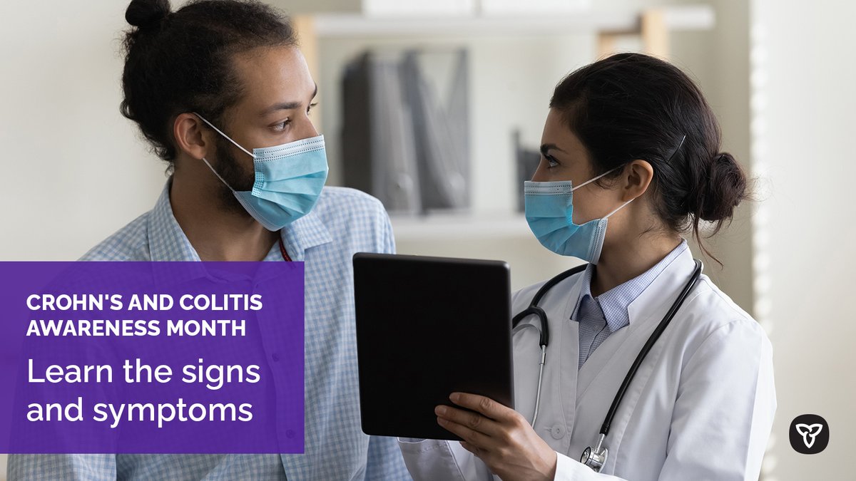 ONThealth's tweet photo. November is Crohn's and Colitis Awareness Month. Canada has among the highest incidence rates of Crohn’s and ulcerative colitis in the world, with people more frequently diagnosed before the age of 30. Learn the common signs and symptoms: https://t.co/Xml76Q5uFu #CCAwarenessMonth https://t.co/TGZXbJ8OVj