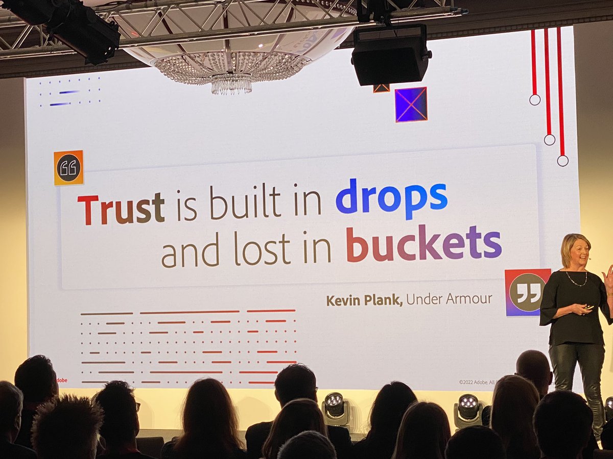 smorris75's tweet image. ‘It takes time, effort and consistency plus the right technology to get it right’ #AdobeExperienceMakers2022 #trust