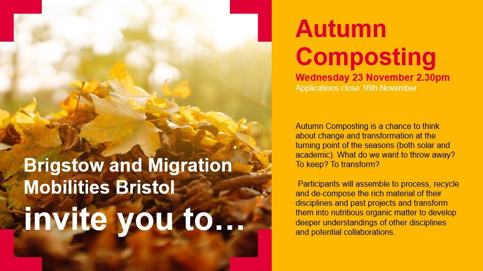 Brigstow and <a href="/MiMoBristol/">MigrationMobilitiesUoB</a> are collaborating with <a href="/drpaulhurley/">Paul Hurley</a> to create a space for <a href="/BristolUni/">University of Bristol</a> researchers to recycle decompose the rich material of their disciplines &amp; develop understandings and connections with other disciplines.
More info: buff.ly/3FM7IJs