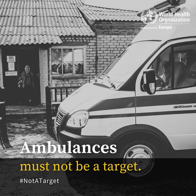 WHO Ukraine (@whoukraine) on Twitter photo .<a href="/WHO/">World Health Organization (WHO)</a> has verified 8 additional attacks on health care in #Ukraine
As of 2 November, 639 attacks on health care have been verified in Ukraine. They took place btw 24 February and 10 October & caused 100 deaths and 129 injuries.
Health care should never be a target.
#NotATarget .<a href="/WHO/">World Health Organization (WHO)</a> has verified 8 additional attacks on health care in #Ukraine
As of 2 November, 639 attacks on health care have been verified in Ukraine. They took place btw 24 February and 10 October & caused 100 deaths and 129 injuries.
Health care should never be a target.
#NotATarget