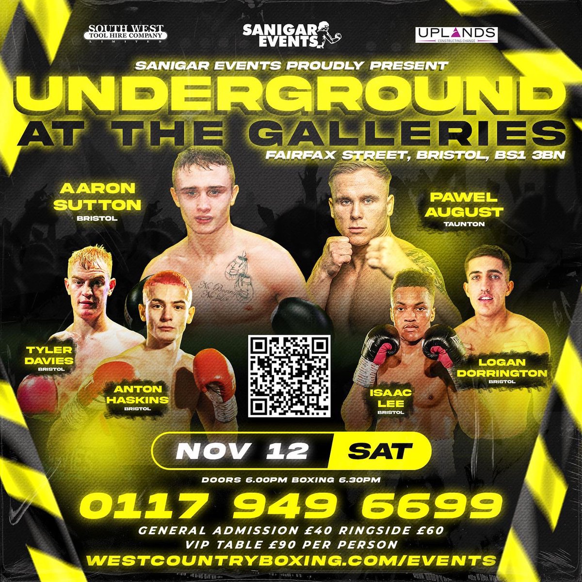 3 fights added to our stacked Bristol show on Saturday 12th November Underground at The Galleries Bristol featuring Torquay Heavyweight Harry Armstrong, Welsh Champion @LloydyG1 and Port Talbot’s Joshua John 🥊 🎟 Tickets on sale now westcountryboxing.com/events