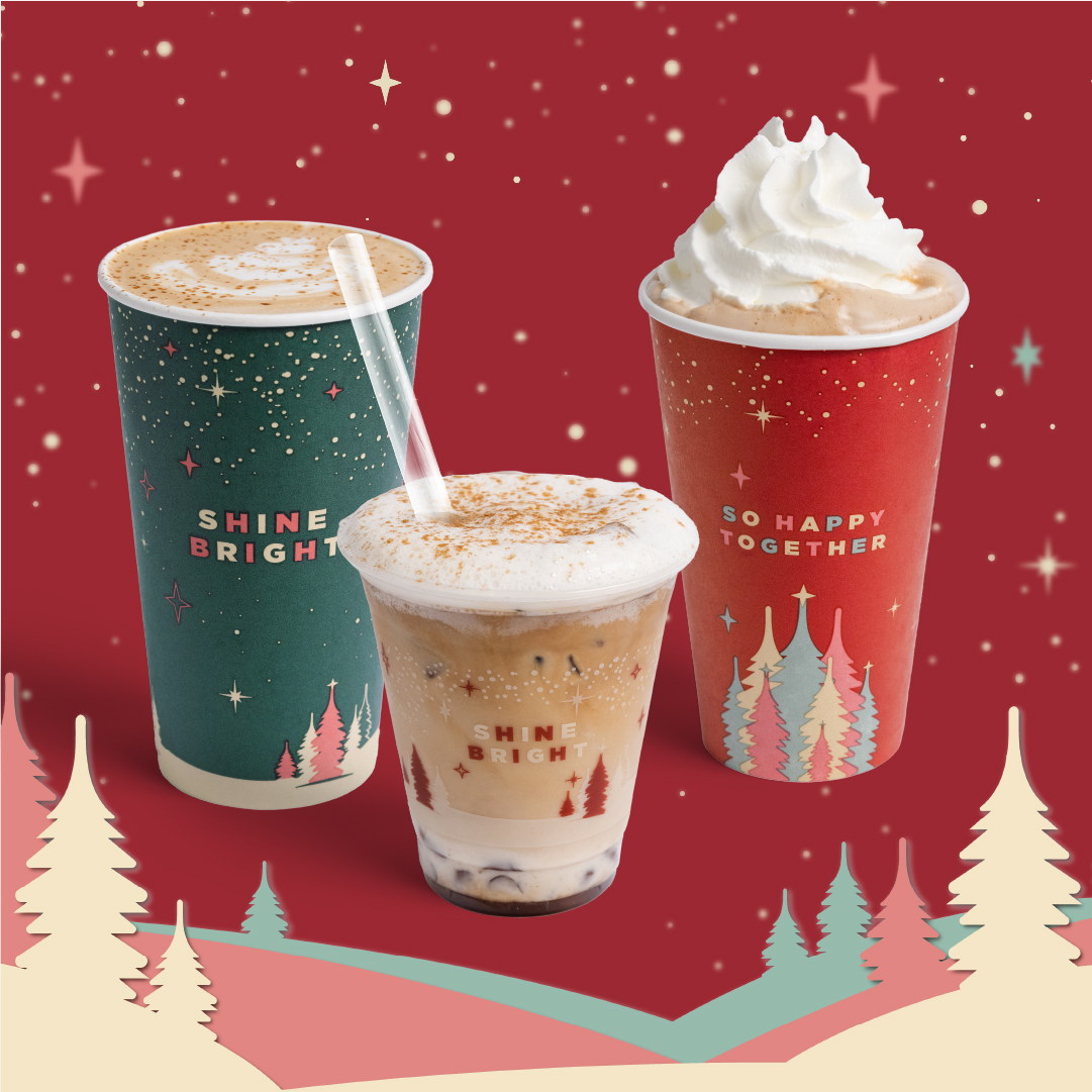 🌟 HOLIDAY DROP 🌟 Holiday Spice Lattes and Peppermint Mochas are BACK. And this year, amp up your Holiday Spice Cold Brew Oat Latte with a scoop of Brown Sugar Jelly. After all, you’ve been sooooo good this year.