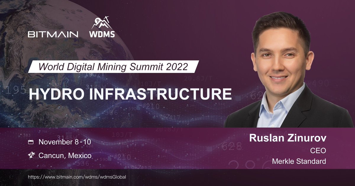 BITMAIN (@bitmaintech) on Twitter photo 📣#BITMAIN is thrilled to have Ruslan Zinurov, CEO of <a href="/MerkleStandard/">Merkle Standard</a> at #WDMS to share his experience of managing hydro infrastructure. Curious about how hydro cooling solutions upgrade the mining industry and promote clean energy use? Join WDMS in Cancun!🥳 📣#BITMAIN is thrilled to have Ruslan Zinurov, CEO of <a href="/MerkleStandard/">Merkle Standard</a> at #WDMS to share his experience of managing hydro infrastructure. Curious about how hydro cooling solutions upgrade the mining industry and promote clean energy use? Join WDMS in Cancun!🥳
