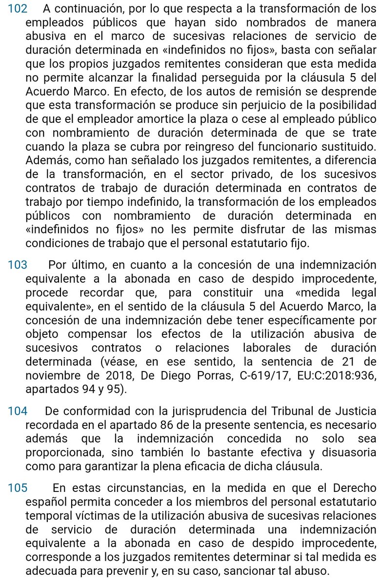 XristianDiaz25's tweet photo. Sobre la jurisprudencia Española y Europea de los indefinido no fijos de las administraciones públicas en abuso de temporalidad. 
Dejo 3 capturas de 2 sentencias.
Fuente:
Tribunal Superior de Justicia de CCAA y 
STJUE 19 Marzo 2020. 
#fijezaya 
https://t.co/yc8LA9CCru https://t.co/v4PAqsOGS1