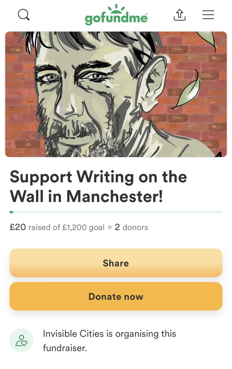 Get It Done (@we_getitdone) on Twitter photo Can you help fund the next edition of <a href="/InvisibleMcr/">Invisible Manchester</a> ‘Writing on the Wall’ publication?
The free publication encourages people who have experienced homelessness to express their creativity & experiences through storytelling, drawing, photography, poetry.
gofundme.com/f/support-writ… Can you help fund the next edition of <a href="/InvisibleMcr/">Invisible Manchester</a> ‘Writing on the Wall’ publication?
The free publication encourages people who have experienced homelessness to express their creativity & experiences through storytelling, drawing, photography, poetry.
gofundme.com/f/support-writ…