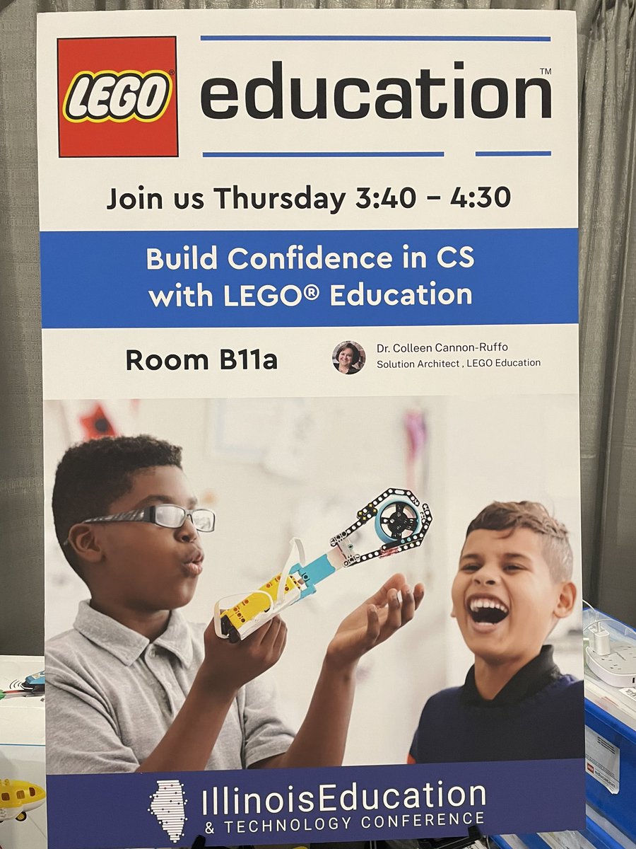 StevenWeniger's tweet photo. Come check out @LEGO_Education at IETC 2022!  We have two great workshops planned for you and can’t wait to see you there! @ILEdTechCon #SPIKEPrime #SPIKEEssential https://t.co/U7oMxI8nNd