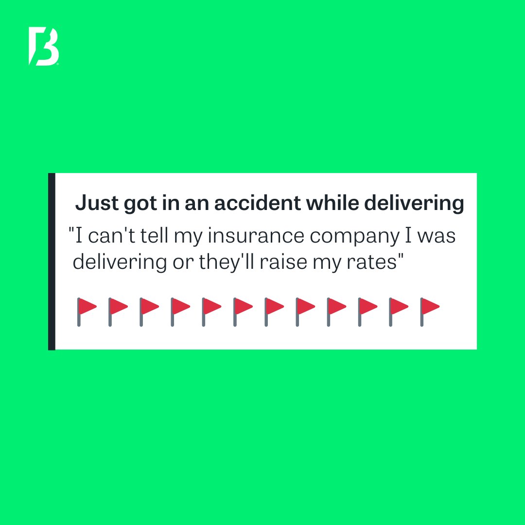 getbuckle's tweet photo. In an accident while driving delivery? The last thing you want is to find out that your insurance company doesn't cover you or even worse, they cancel your policy. Make sure you are properly covered! #buckleup #deliverydriver #gigdriver #doordash #ubereats #gigdriver #insurance https://t.co/5XMmYIZFax
