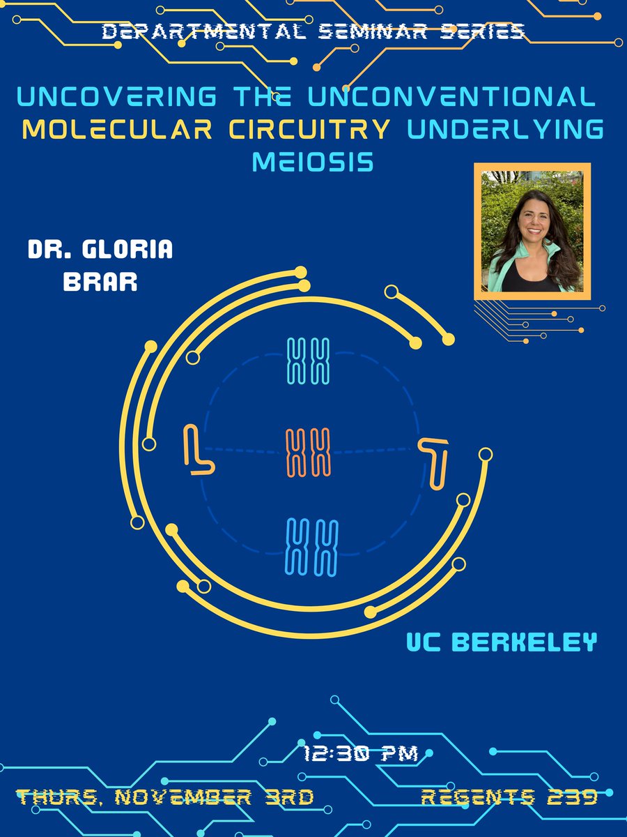 GUBiology's tweet image. Connect with incredible research as Dr. Gloria Brar from UC Berkeley presents her research into the circuitry regulating meiosis!