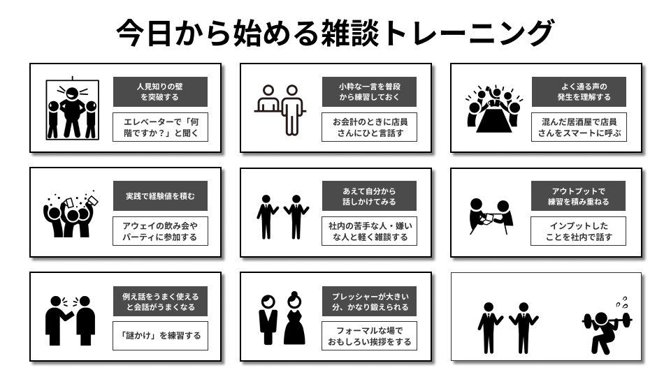 【雑談力を高めたい人へ】『超一流の雑談力』図解しました。意味ある雑談をして心地よい人間関係を築きましょう。