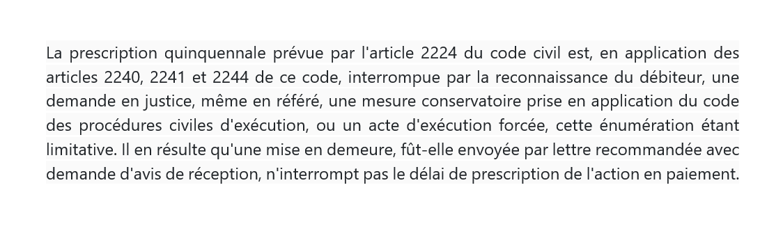 LaGBD1's tweet photo. ⚖️[Commentaire d'arrêt] #Procédure #CCass. 18 mai 2022 – Pourvoi n° 20-23.204  : "La mise en demeure suffit-elle à interrompre la #prescription ? " Lire le commentaire de Bruno Planelles, avocat au barreau de Paris, ICI > https://t.co/0FiNsc3lHH https://t.co/bSYO13Ojll
