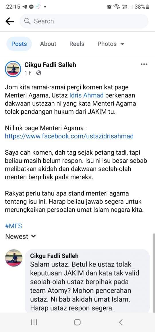 ustaz_idris's tweet photo. Sukacita saya merujuk kepada persoalan yang diajukan YBrs Cikgu Fadli Saleh kepada saya seperti lampiran. https://t.co/ECpnjQTzl2