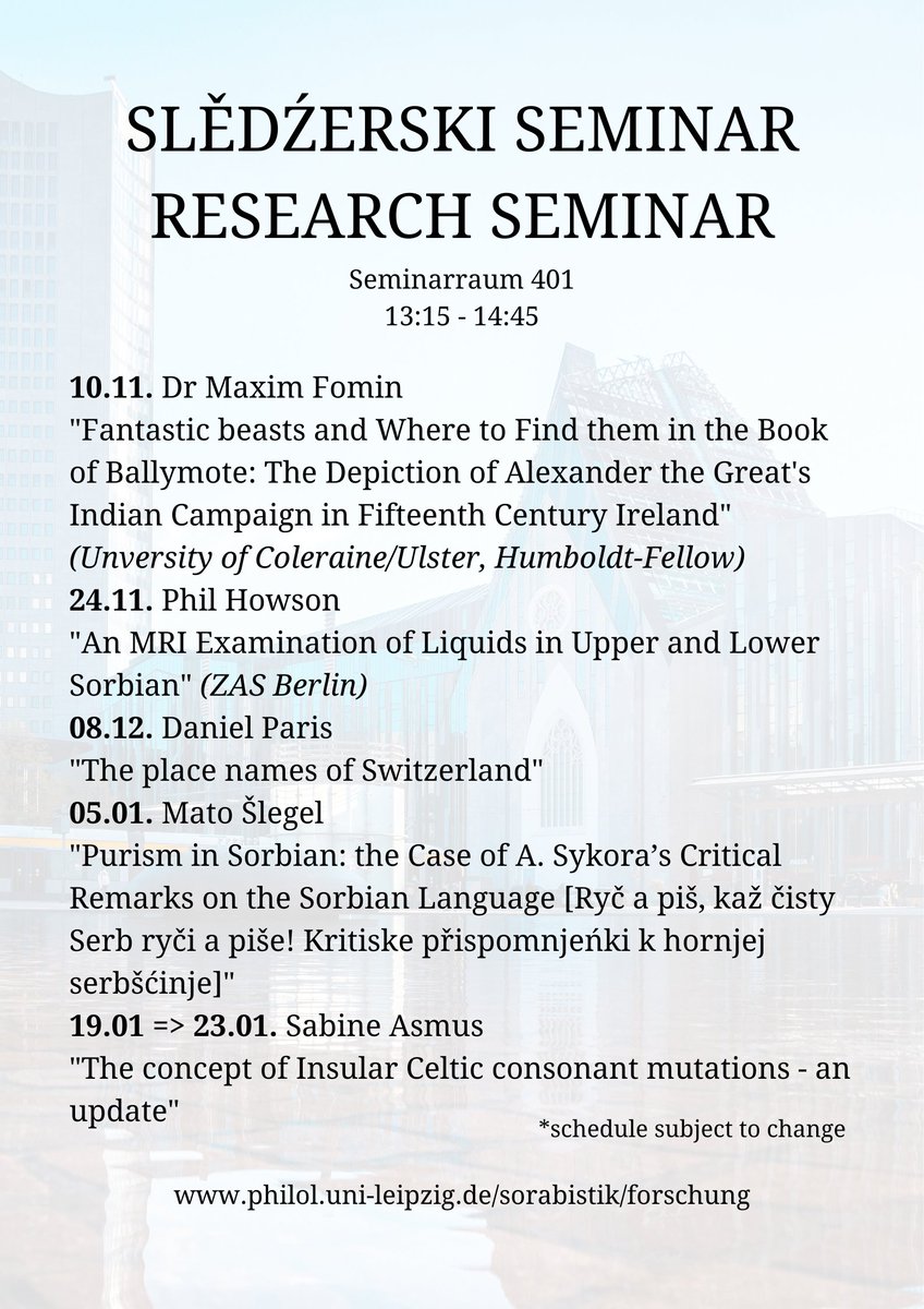 Our research seminar for WiSe22/23 begins next week with @MaximFomin14 
If you would like to join digitally, please contact sorabistik@uni-leipzig.de