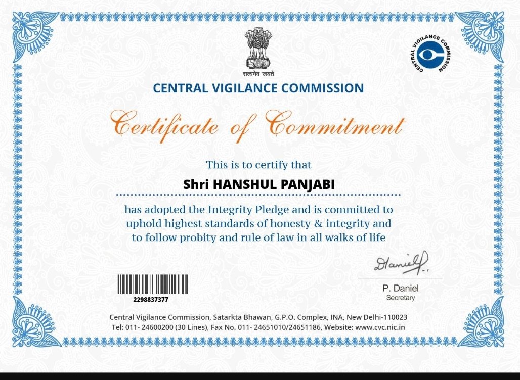 I join the nation in Celebrating Vigilance Awareness Week 2022 and assure our continued committment towards building a corruption free country.
@BPCLimited @CVOBPCL @CVCIndia @kulsachin2412
#VigilanceAwarenessWeek #VAW22BPCL