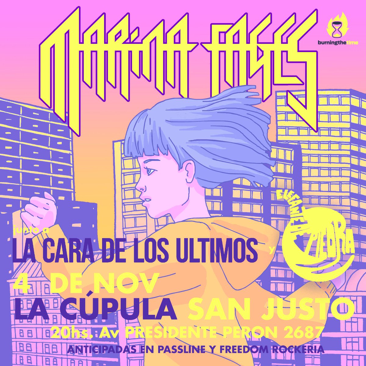 Este viernes! MARINA FAGES en la cúpula pte peron 2687 San justo anticipadas por passline inv : la cara de los ultimos y elefante de piedra.