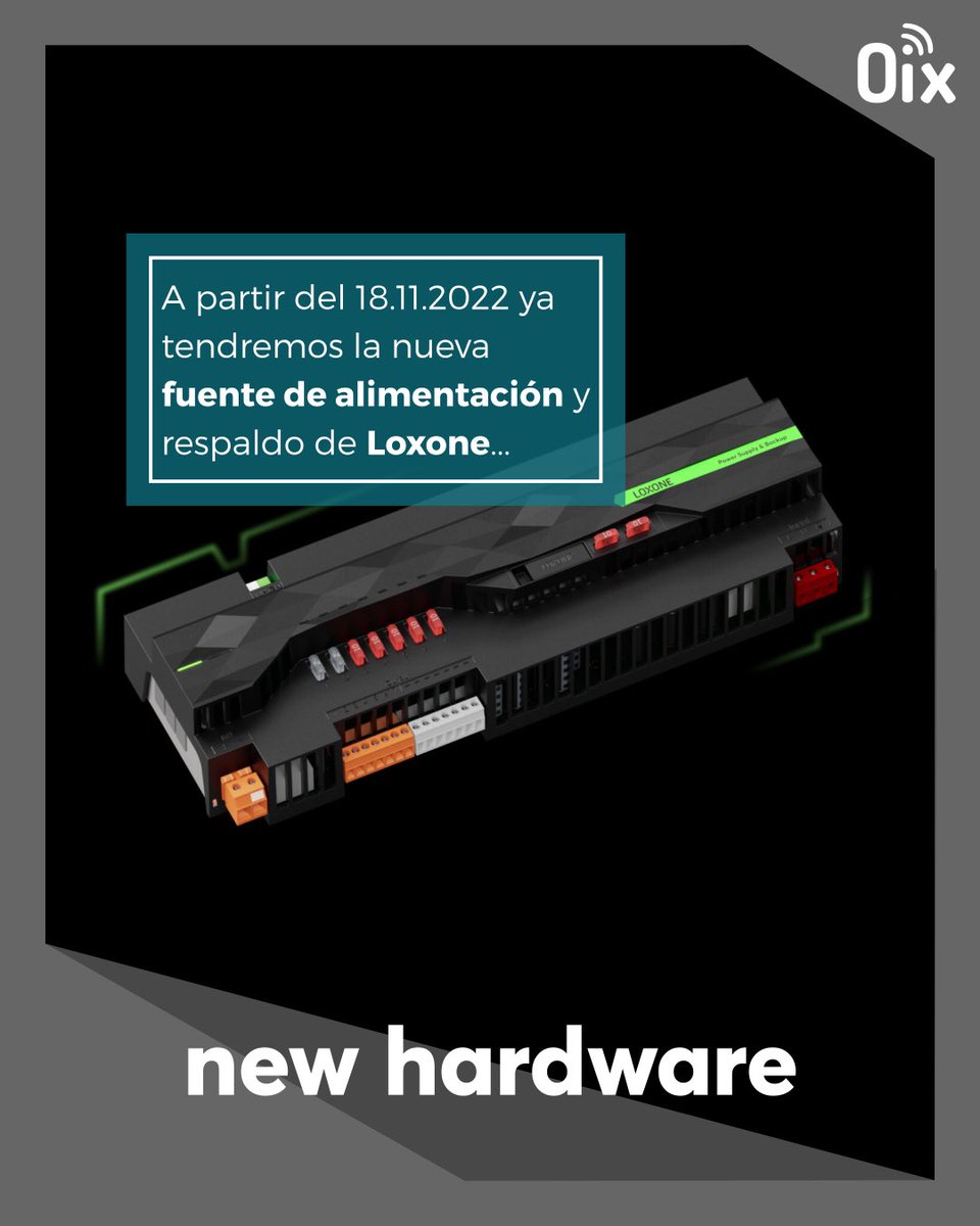 oix_automation's tweet photo. A partir del 18.11.2022 ya tendremos la nueva fuente de alimentación y respaldo de @Loxone.
Es una fuente de alimentación de carril DIN que se encarga de la alimentación de todos los productos #Loxone….
#PowerSupply #BackUp #SmartHome #Control #Domotica
https://t.co/97nMQNeoDT https://t.co/uIjdNhAUeb