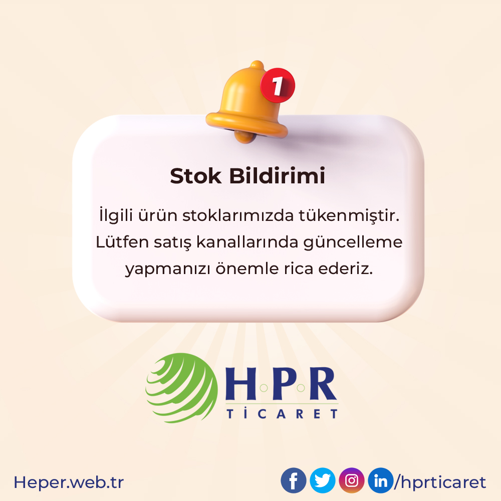 HPR-31018 kodlu ürün stoklarımızda tükenmiştir. Bir aksilik yaşanmaması adına satış kanallarında güncelleme yapmanız önemle rica olunur. Bol kazançlı günler dileriz.
heper.web.tr
#eticaret #toptan #îthalat #tedarik #dropshipping #trendyol #hepsiburada #ciceksepeti