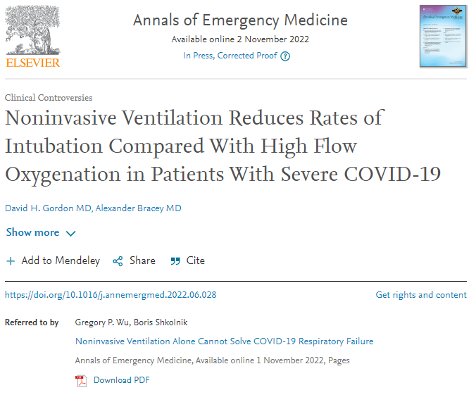 Alexander Bracey (@braceya) on Twitter photo <a href="/RabbleRouseED/">tallloudbalddoc</a> and I think NIV has a meaningful role in the care of critically ill #COVID19 patient: sciencedirect.com/science/articl…
<a href="/MICUNerd/">Gregory Wu</a> has another take 👉sciencedirect.com/science/articl…
What do you think? <a href="/AnnalsofEM/">AnnalsofEM</a> #edcc #emergencycriticalcare <a href="/RabbleRouseED/">tallloudbalddoc</a> and I think NIV has a meaningful role in the care of critically ill #COVID19 patient: sciencedirect.com/science/articl…
<a href="/MICUNerd/">Gregory Wu</a> has another take 👉sciencedirect.com/science/articl…
What do you think? <a href="/AnnalsofEM/">AnnalsofEM</a> #edcc #emergencycriticalcare