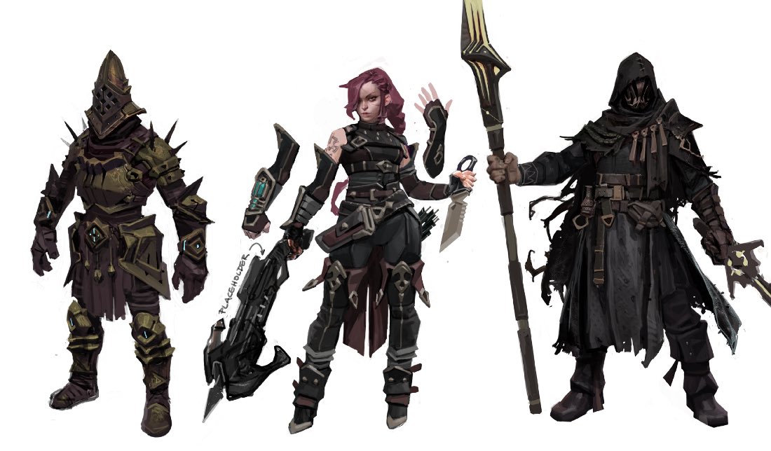 🏰Here’s one of the final refinements of our character classes

⚔️It’s important to define the variety of armor &amp; playstyles so that players can recognize them in-game

⚔️The dark colors and weapon styles will cement the game’s aesthetics

#P2E #NFTs #MetaverseNFT