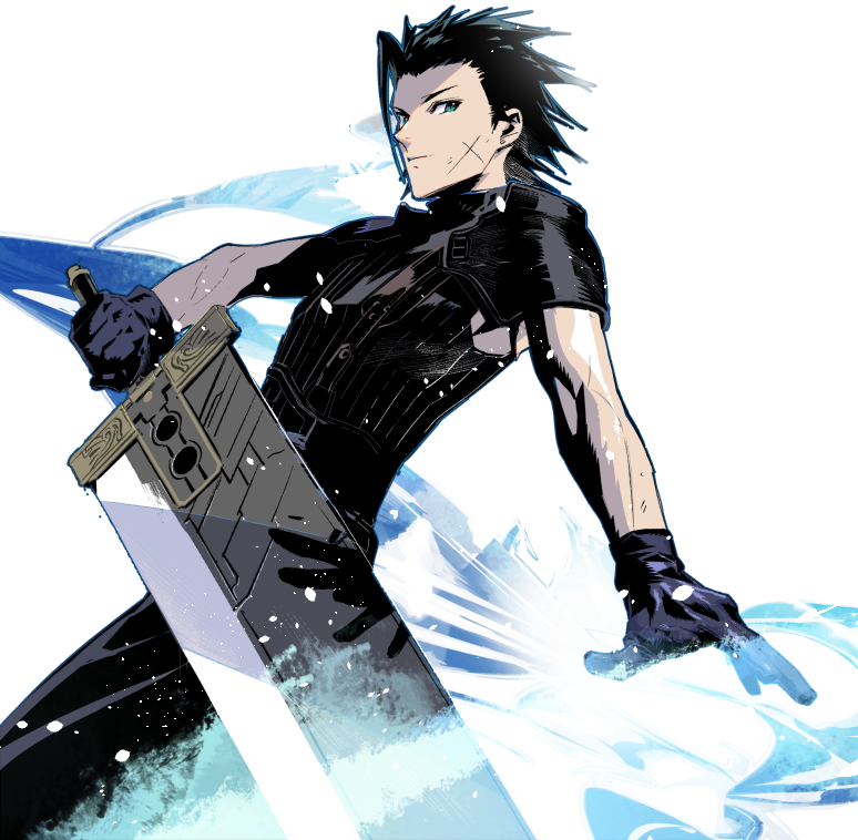 1boy weapon male focus gloves black hair solo sword  illustration images