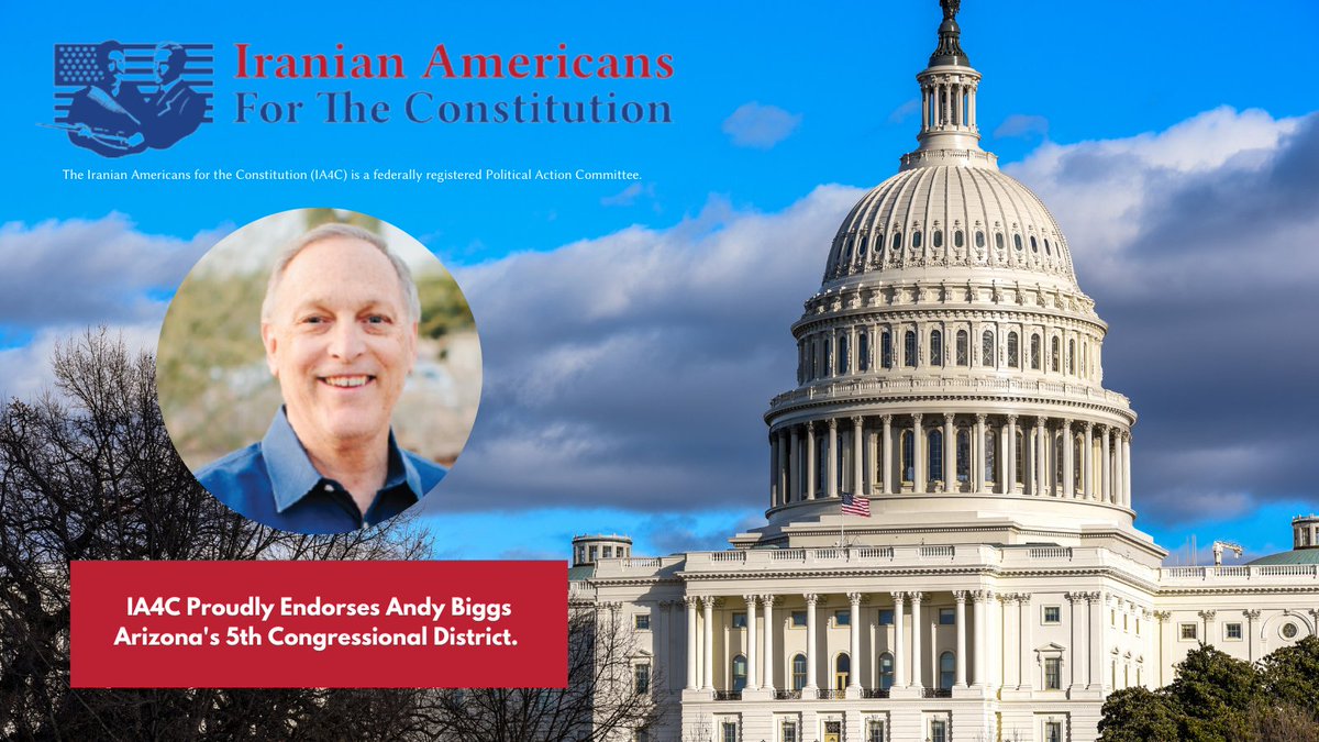 IA4constitution's tweet photo. Our first endorsement of the day is @andybiggs4az! The Iranian Americans for the Constitution are proud to endorse Andy for re-election to Congress! #AZ05 #AZ5

Learn more about Andy's campaign: 

https://t.co/8ocnoZF61w https://t.co/xbYU6dVgNR