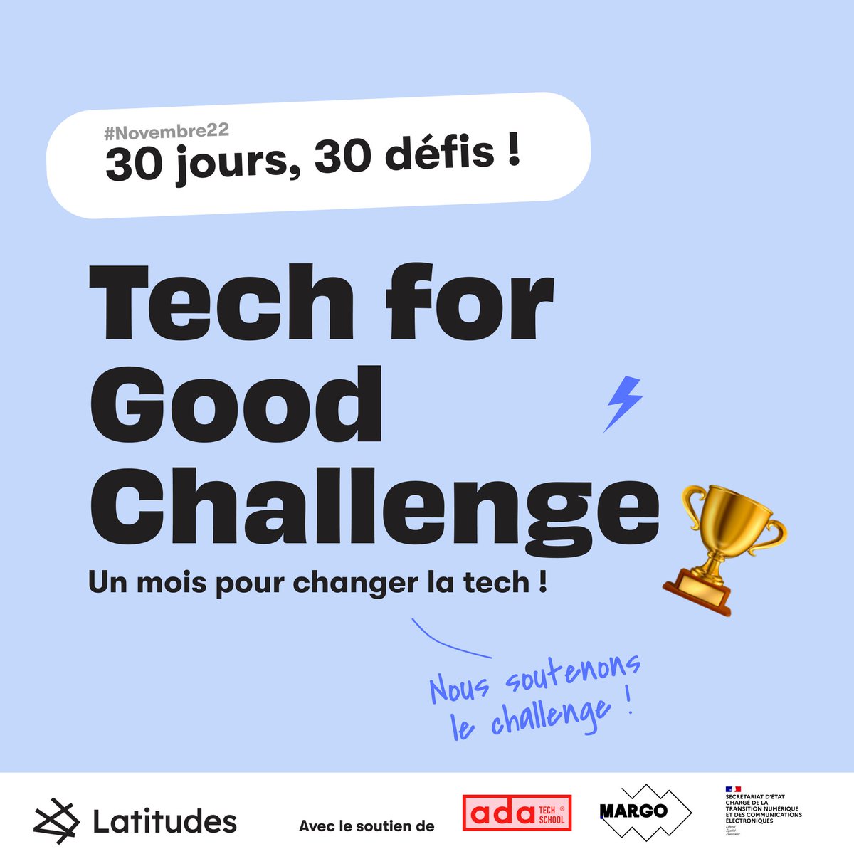 adatechschool's tweet photo. 💡Vous évoluez dans la #tech et vous avez envie de participer à un projet à #impact ?
👉 Rejoignez le #TechforGoodChallenge de @LatitudesTfG 💥
+ d'infos ➡️ https://t.co/wghc4fL96Z https://t.co/KiYLdGFw9o