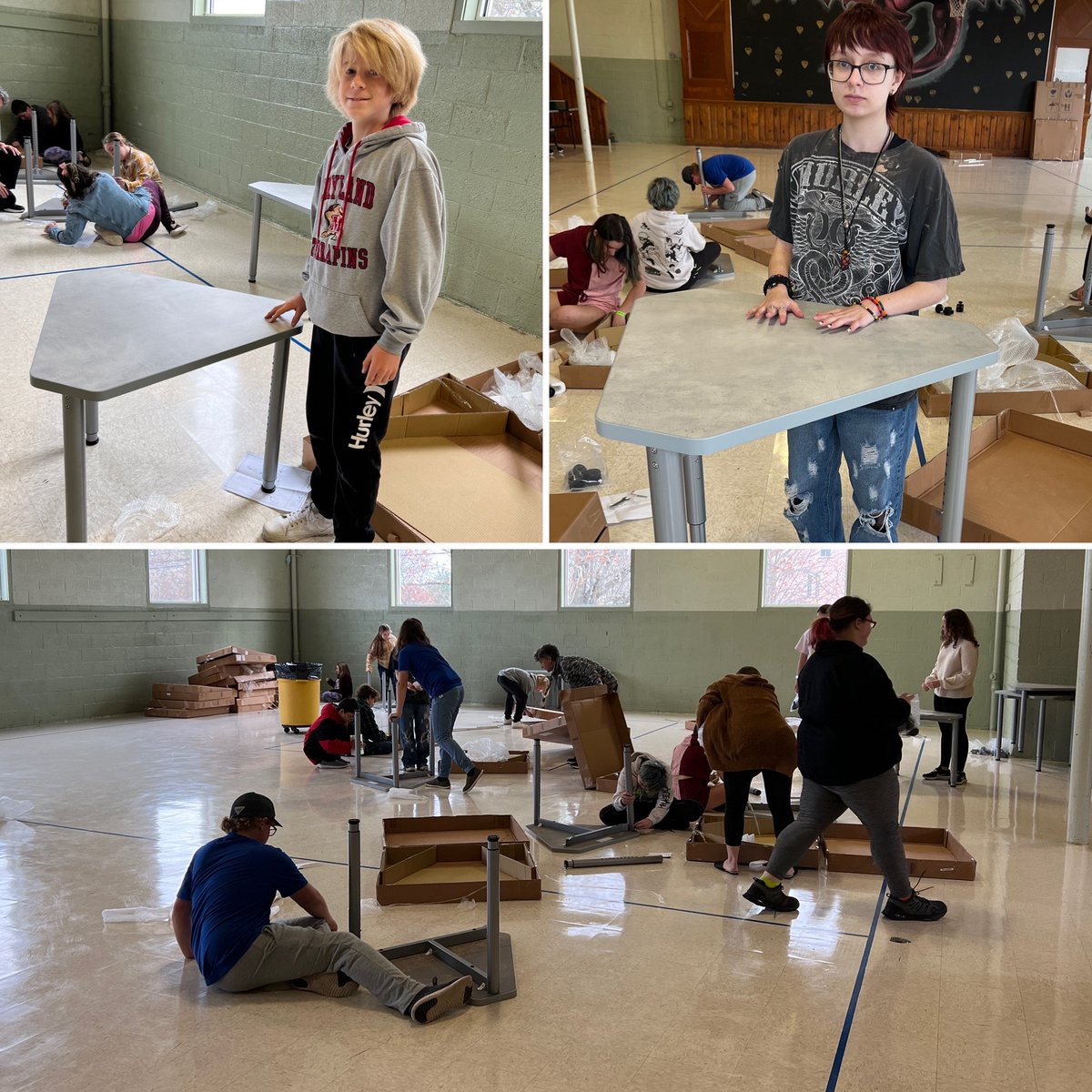 DumontTech's tweet image. The Ss assembled the desks for our new learning space this week.  We ♥️ these desks - they are so flexible!  We can work sitting or standing, and are excited to see the formations we can create for both collaborative and independent work.   #NobleFlex #WeAreNoble @noblevirtual