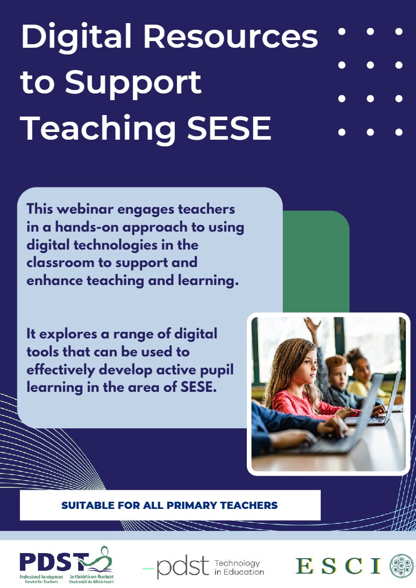 22KE810 Digital Resources to Support Teaching SESE- Primary - Kildare Education Support Centre - Ionad Tacaíochta Oideachas Cill Dara Teacher Courses eckildare.ie/coursebooking/…