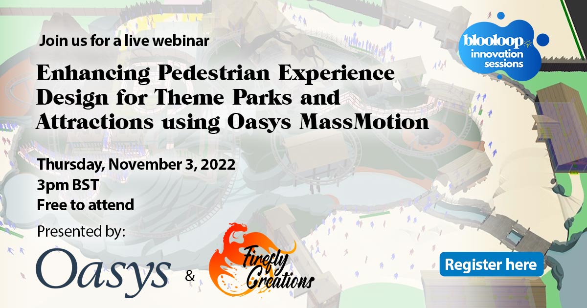 Blooloop's tweet photo. There's still time to join us tomorrow when @FireflyCreation will explore how they use @Oasys_Software's MassMotion to support their theme park and attraction designs, enhance the guest experience and maximise revenue.

Register for free here https://t.co/1Xylkqiwde https://t.co/UQcJyRBtJ5