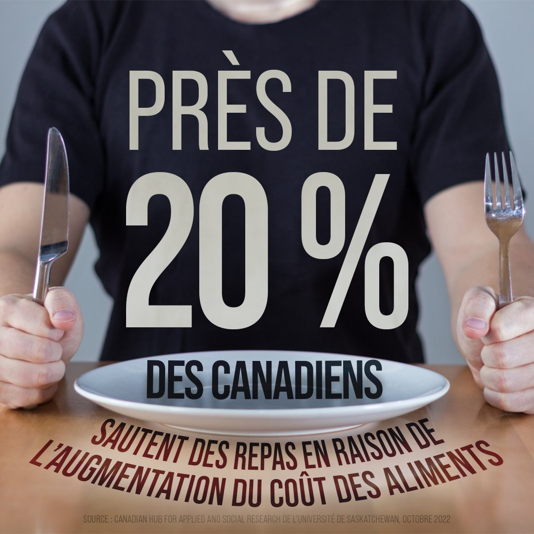 Voici la réalité. Près d’un Canadien sur cinq saute des repas à cause de la #Justinflation. Joignez-vous aux conservateurs pour mettre fin à ce gâchis : conservateur.ca/cpc/joignez/